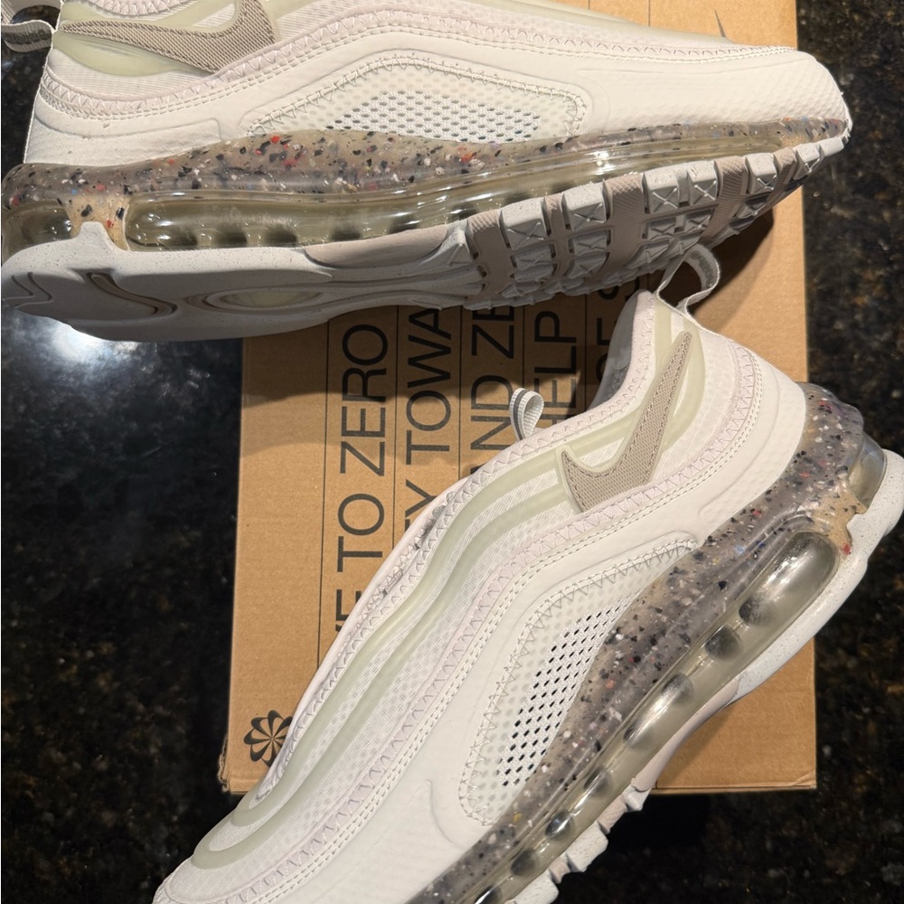 Nike Men’s  White and Tan Air Max Sneakers